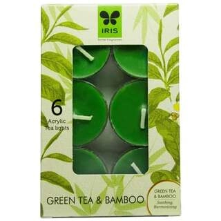 IRIS AROMA TEA LIGHT GREEN TEA & BAMBOO 6 CANDLE
