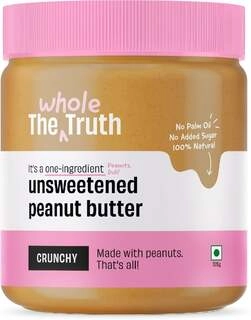 THE WHOLE TRUTH UNSWEETENED CRUNCHY PEANUT BUTTER SMALL 325 GMS.