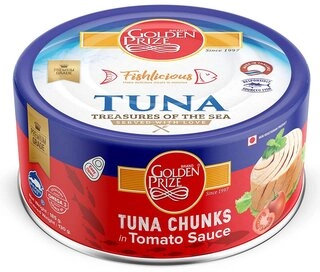 GOLDEN PRIZE TUNA CHUNKS TOMATO SAUCE 185GM