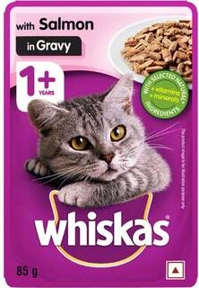 WHISKAS GRAVY WITH SALMON CAT 1+ 85GMS