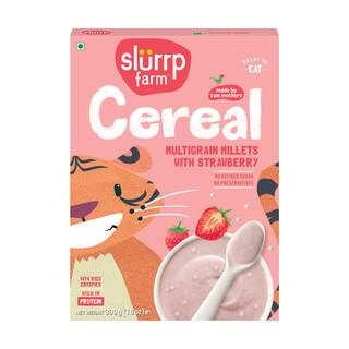 Farm Cereal For Little Ones Ragi, Rice & Strawberry With Milk