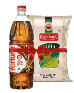 FORTUNE MUSTARD OIL 1LTR + RAJDHNI POHA COMBO