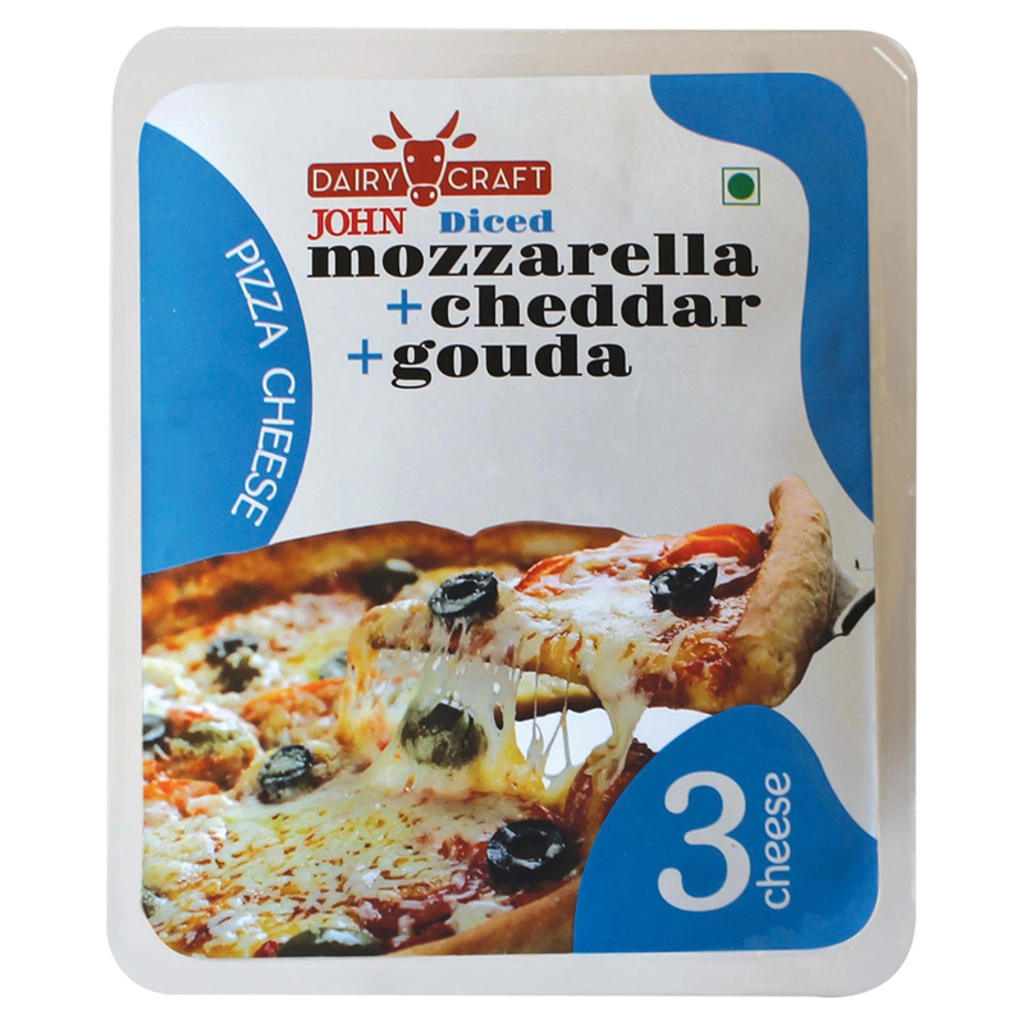 John Diced Mozzarella Cheddar & Gouda Pizza Cheese