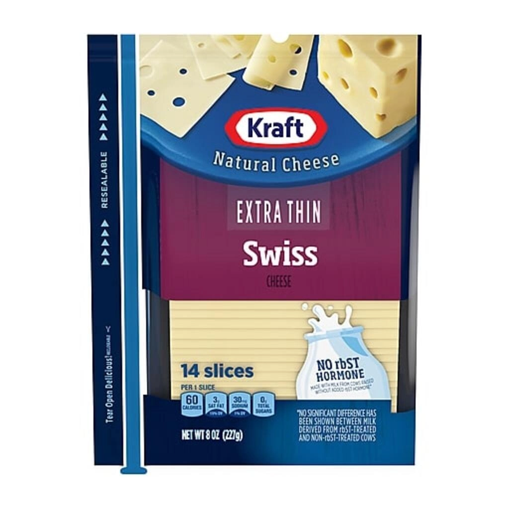 Natural Sliced Extra Thin Swiss Cheese