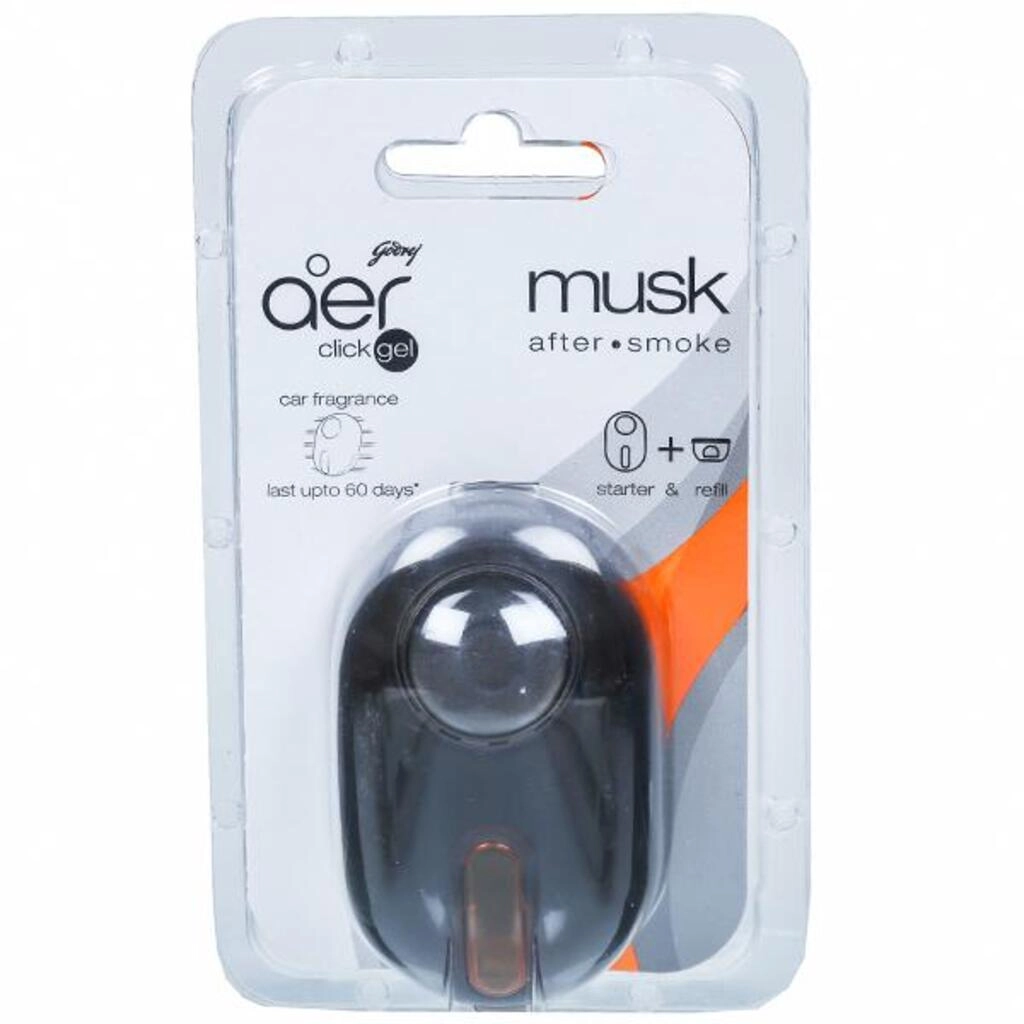 Aer Click Gel Musk After Smoke Car Freshener Kit & Gel