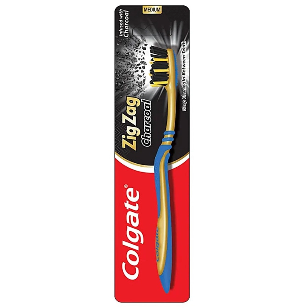 Zig Zag Charcoal Medium Bristle Toothbrush