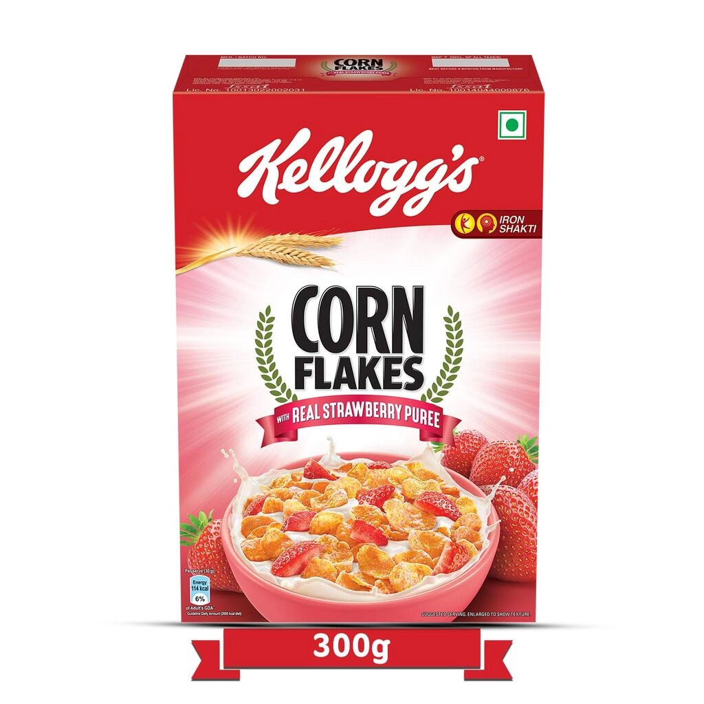 Corn Flakes With Real Strawberry Puree