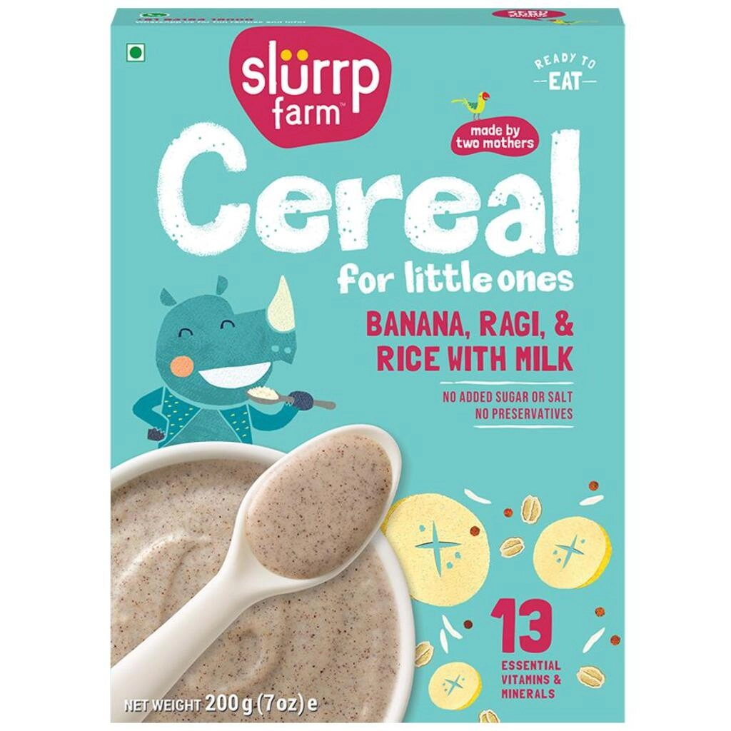Banana Ragi & Rice With Milk Cereal For Little Ones
