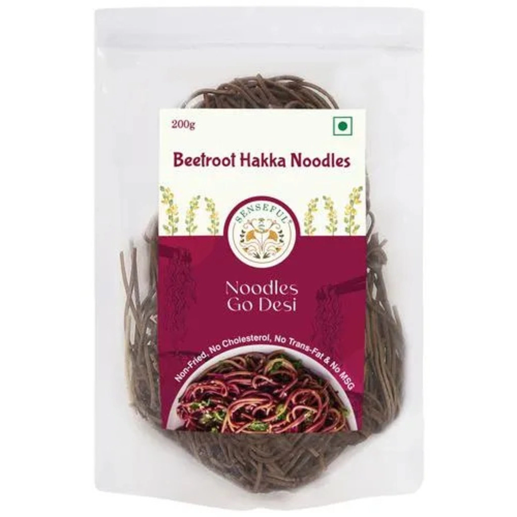 Beetroot Hakka Noodles