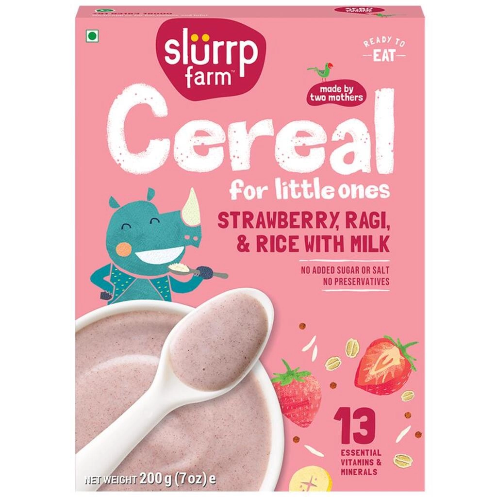 Strawberry Ragi & Rice With Milk Cereal For Little Ones