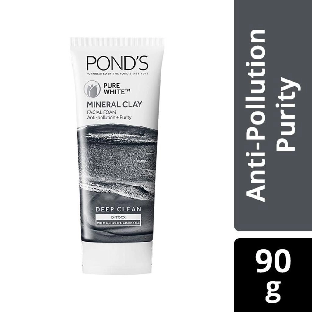 Pure Detox Mineral Clay Activated Charcoal Face Wash Foam