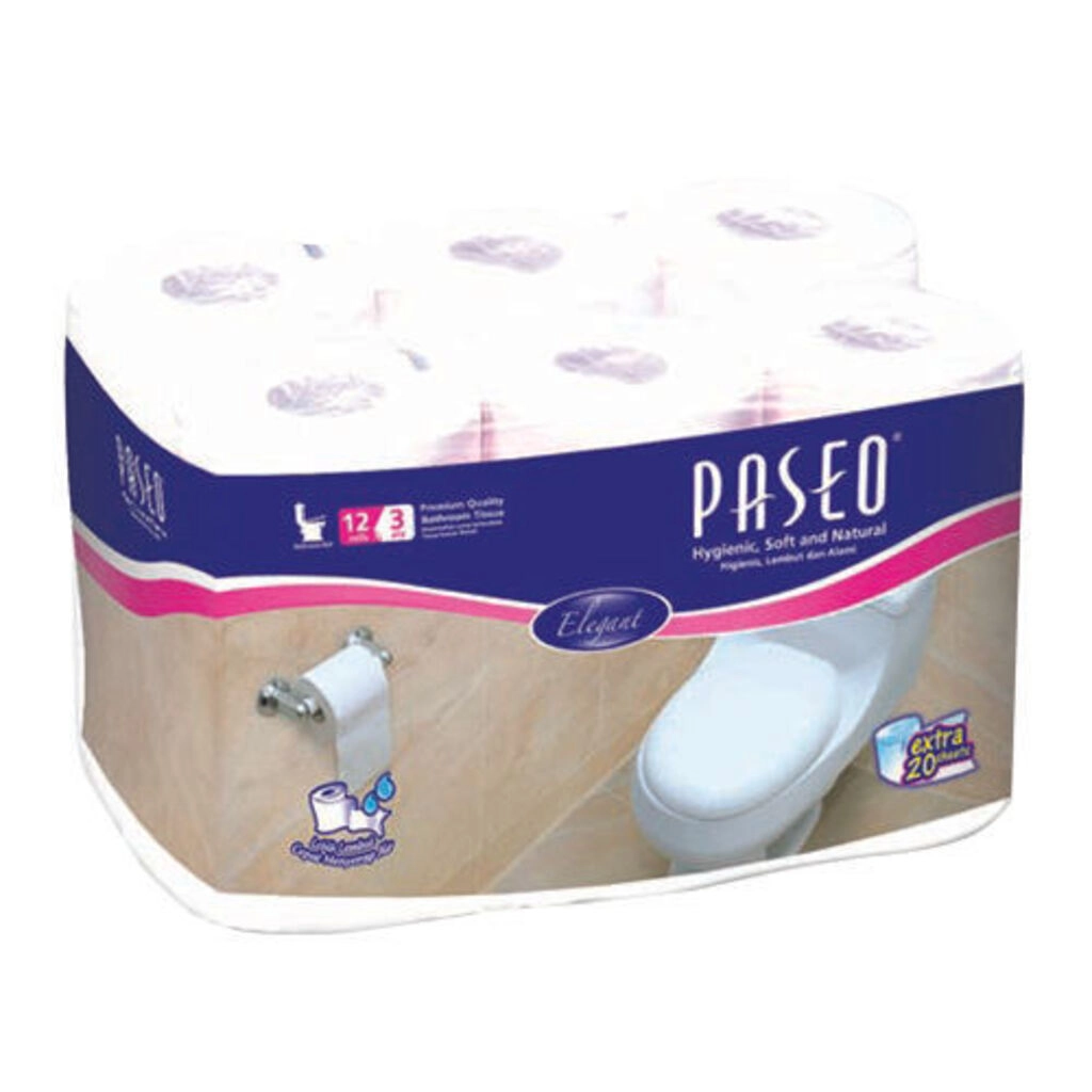 Elegant Bathroom Tissue 3 Ply 12 Toilet