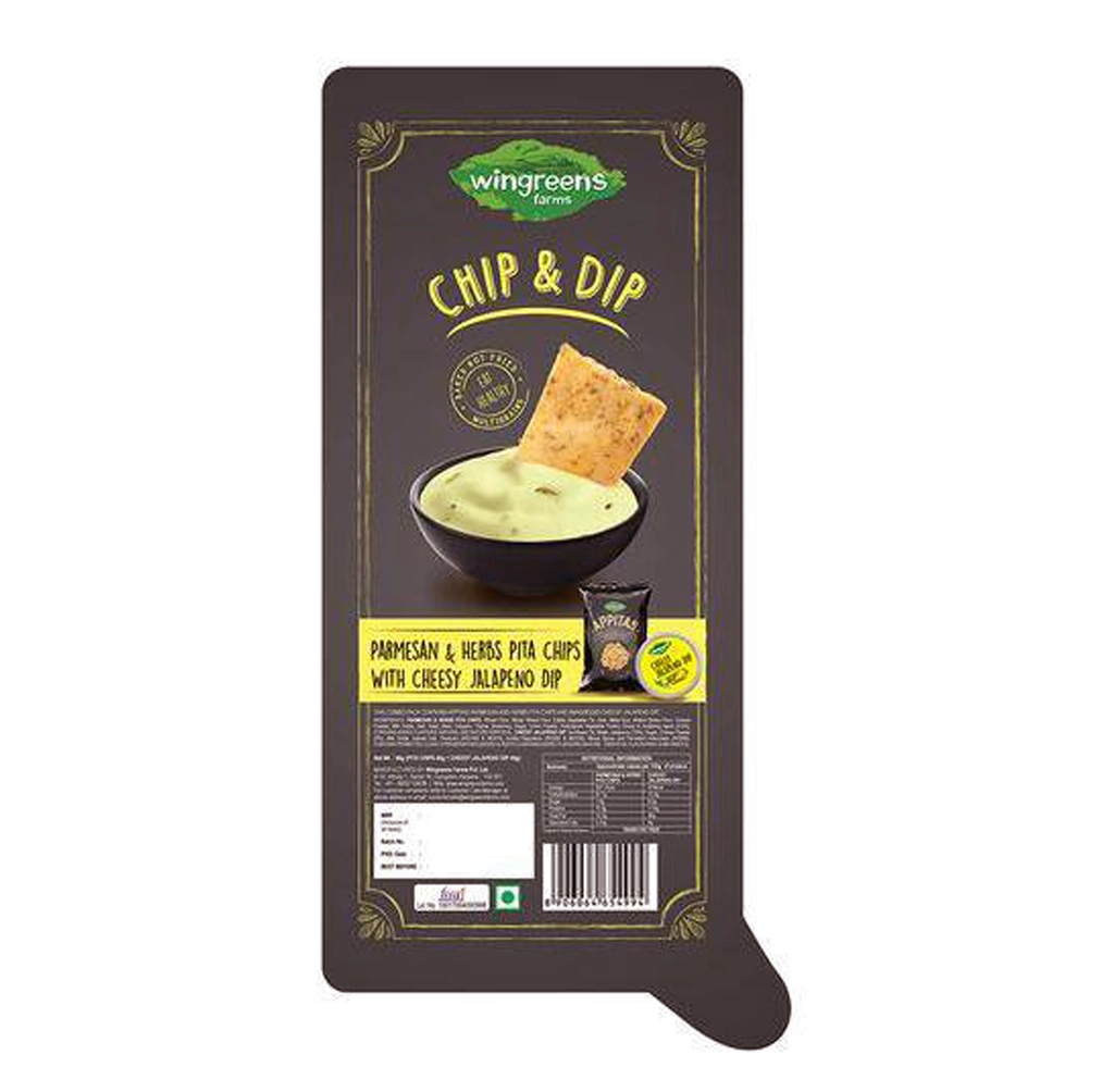 Farms Chip & Dip Parmesan & Herbs Pita Chips With Cheesy Jalapeno
