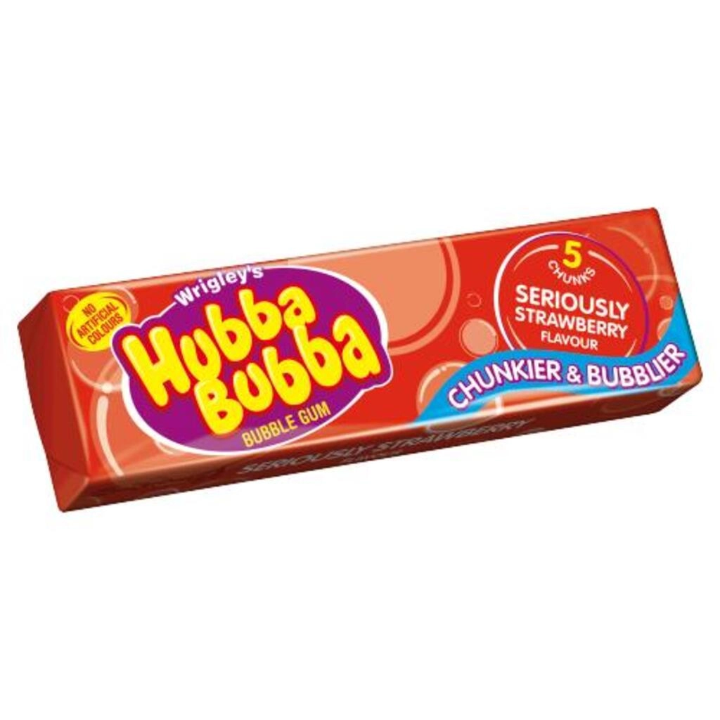 Hubba Bubba Bubble Gum 5 Chunks Seriously Strawberry