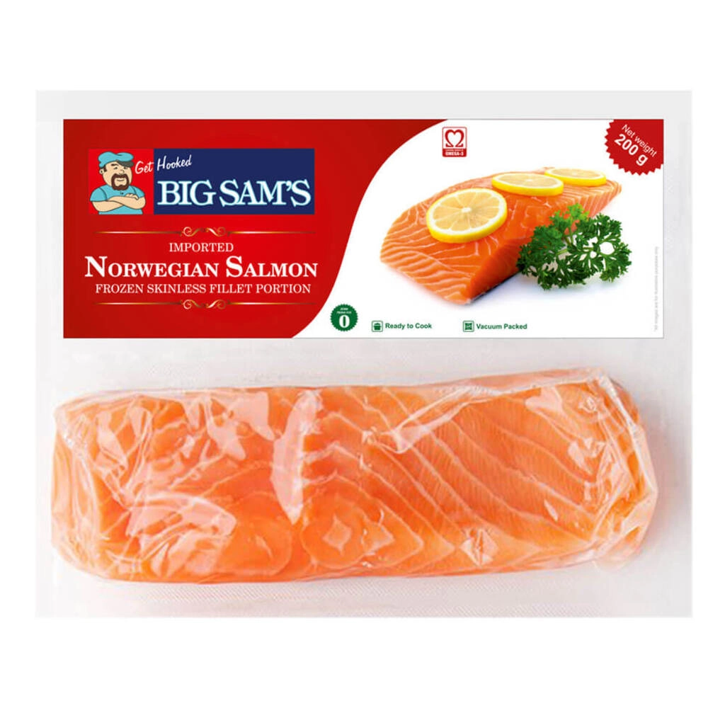 Norwegian Salmon Frozen Skinless Fillet Portions