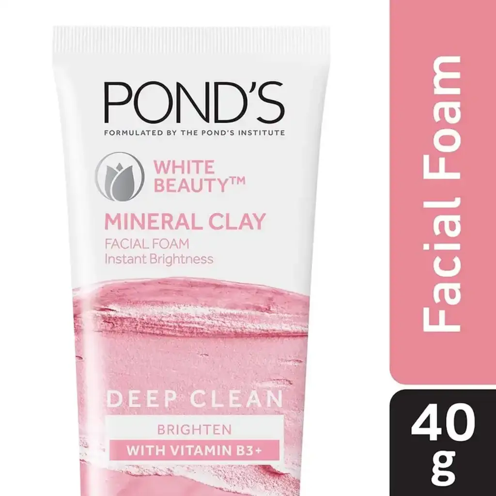 White Beauty Mineral Clay Instant Brightness Face Wash Foam