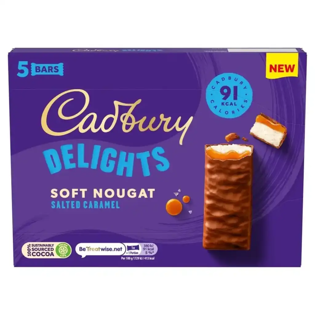 Delights Soft Nougat Salted Caramel Chocolate 5 Bars