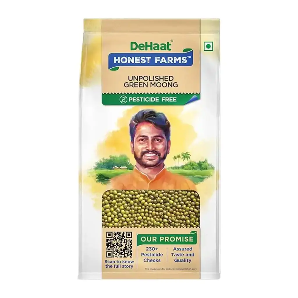 honest farms Unpolished Green Moong