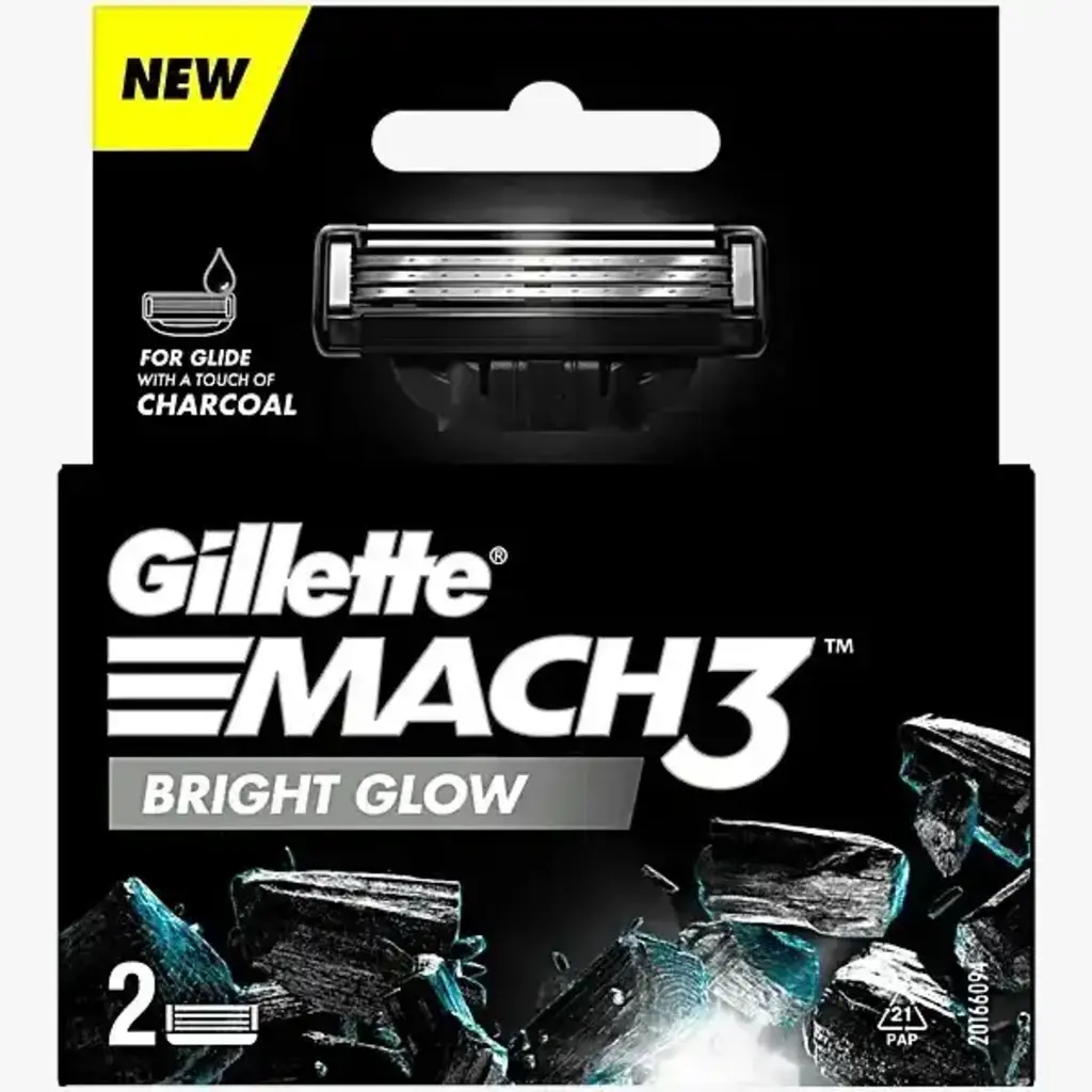 Mach3 Charcoal Shaving Razor Blades Bright Glow