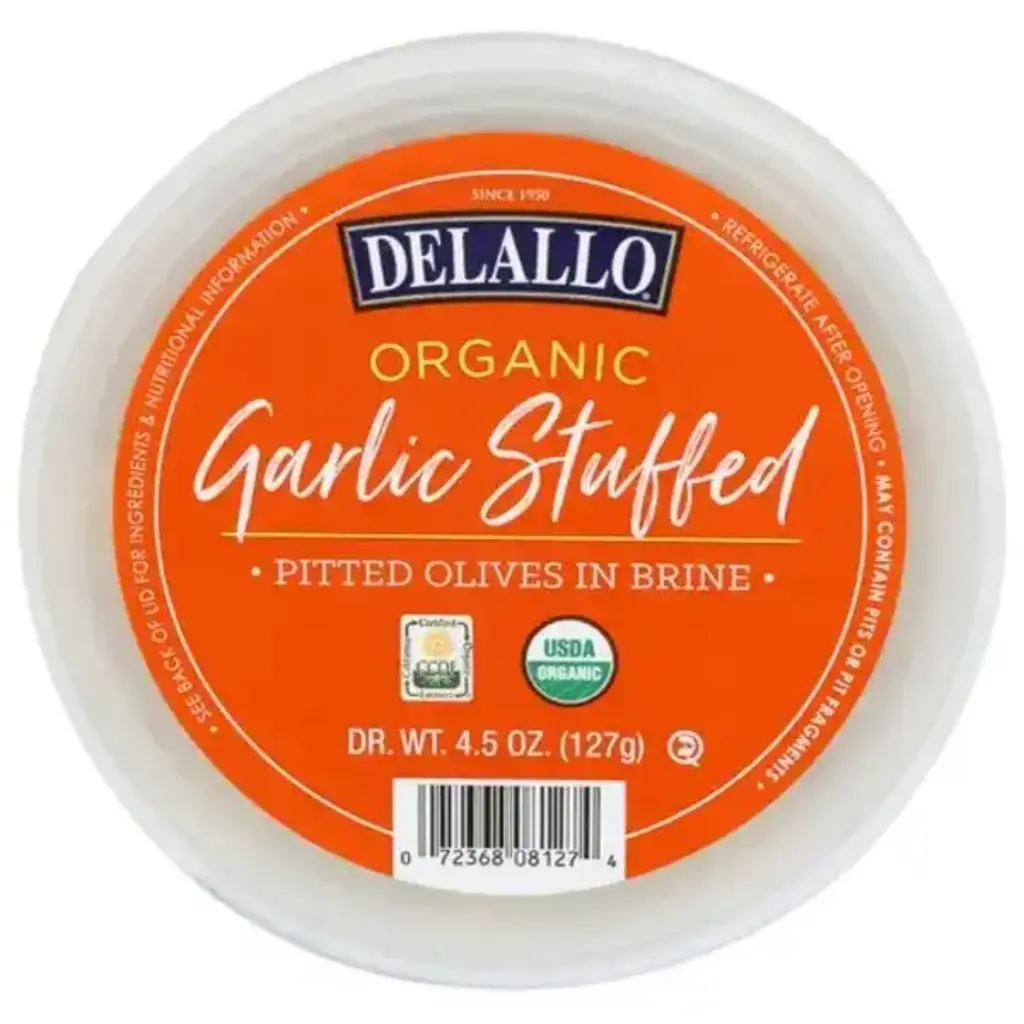 Organic Garlic Stuffed Pitted Green Olives