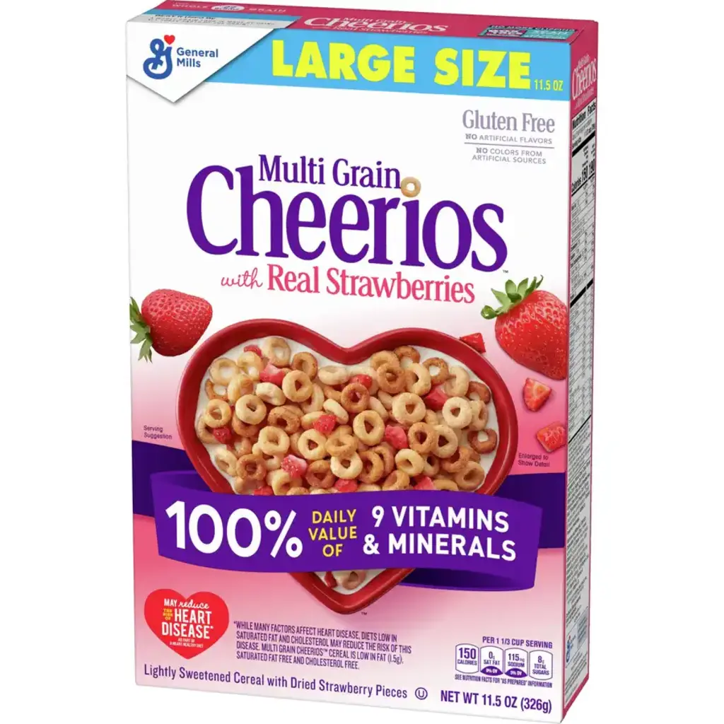 Multigrain Cheerios With Real Strawberries Cereal