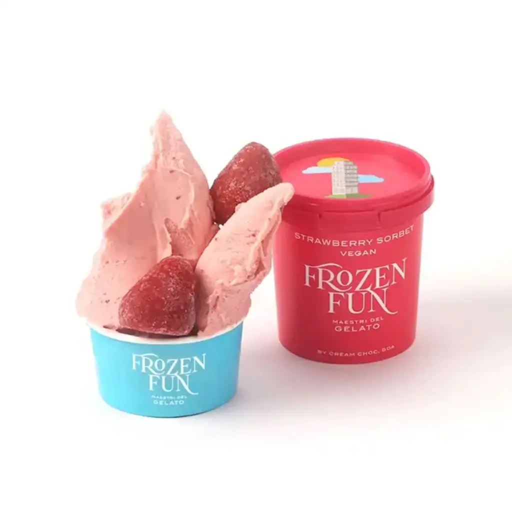 Strawberry Sorbet Vegan Ice Cream