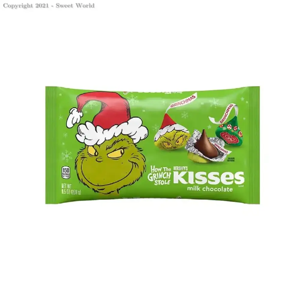 Kisses Christmas Grinch Milk Chocolate Candy