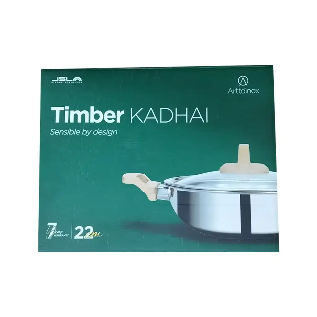 Arttdinox Stainless Stell Timber Kadhai