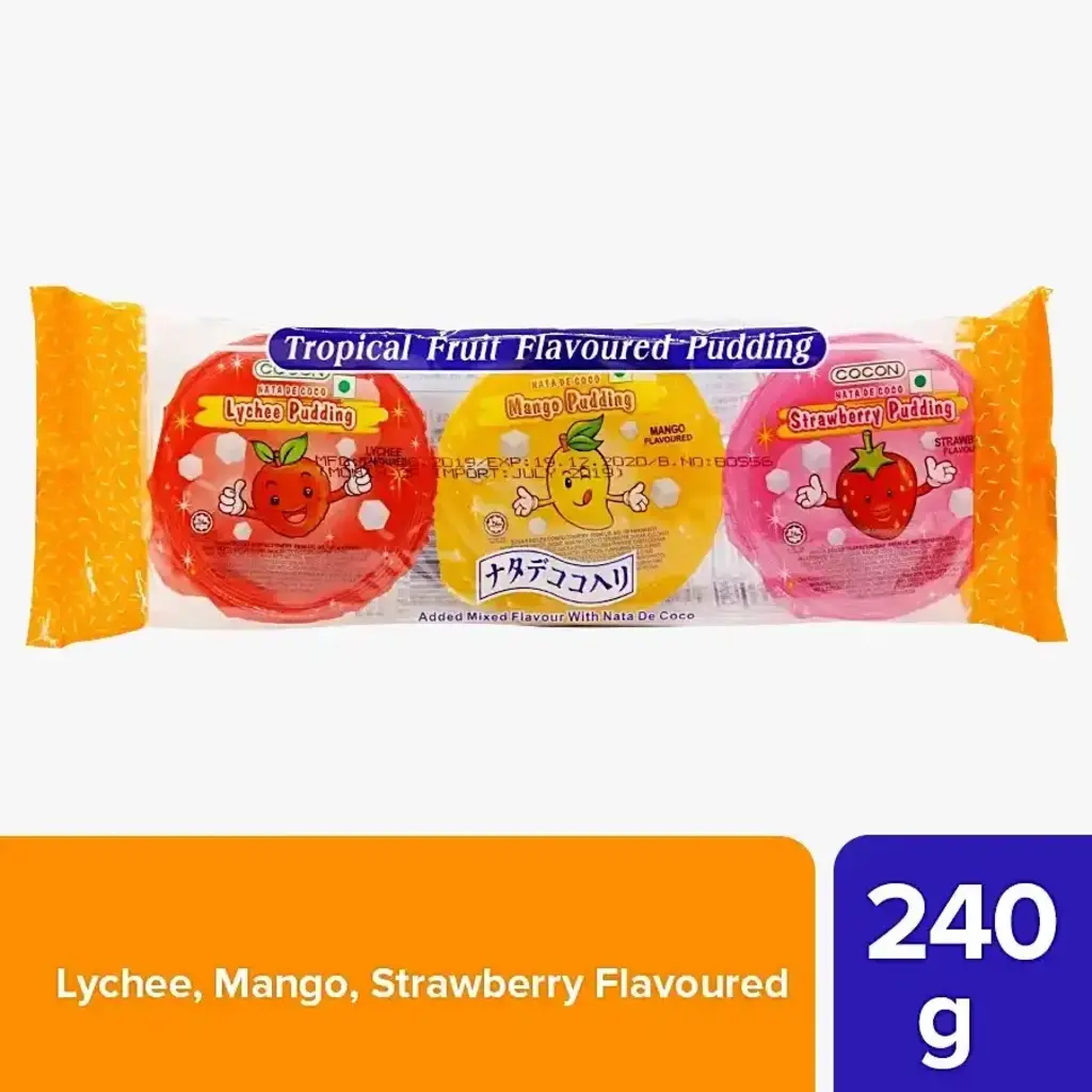 Tropical Fruit Pudding Lychee,Mango & Strawberry