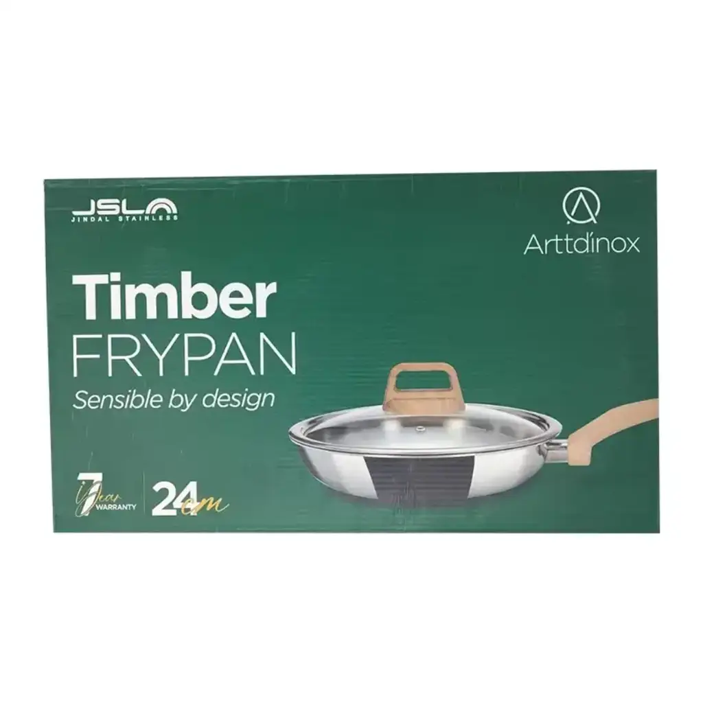 Arttdinox Stainless Stell Timber Frypan