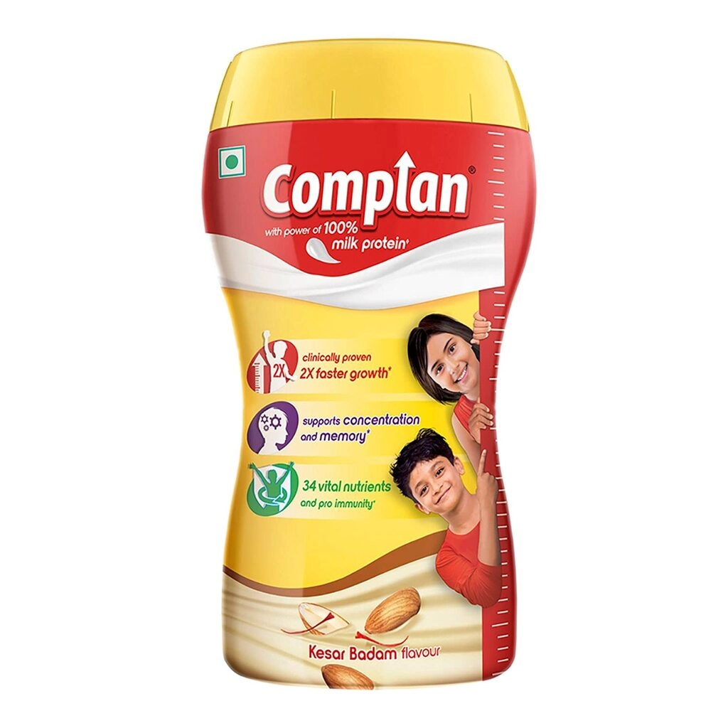 Kesar Badam Flavour Nutrition Drink Powder Jar