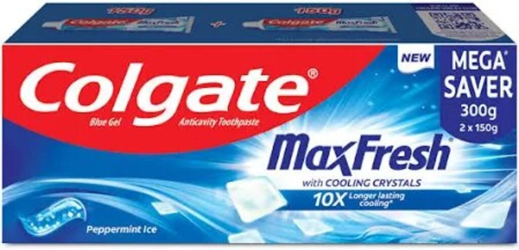 MaxFresh Peppermint Ice Blue Gel Toothpaste 150g x 2