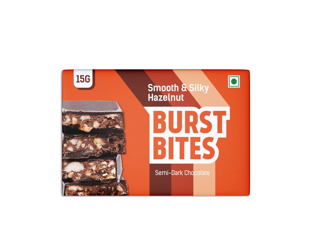 Burst Bites Hazelnut Semi Dark Chocolate