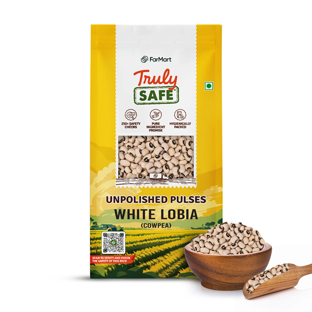 Farmart Truly Safe White Lobia Unpolished Cowpea