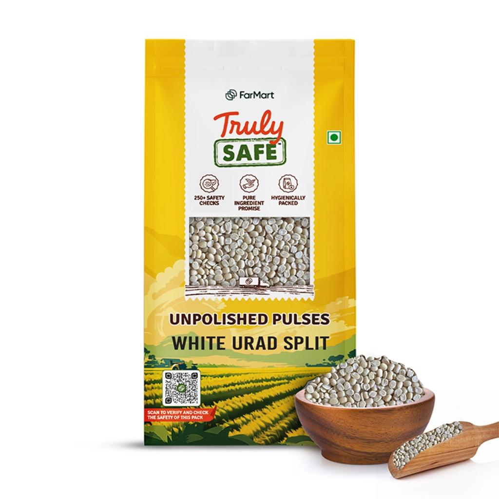 Farmart Truly Safe Urad Split White Unpolished Urad Dhuli Dal