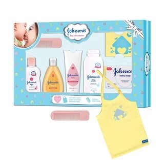 Johnsons Baby Care Collection Baby Gift Set with Organic Cotton Baby T-Shirt