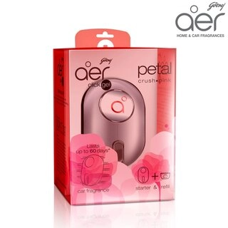 Aer Click Gel Petal Crush Pink Car Freshener Kit & Gel