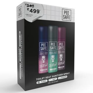 Toilet Seat Sanitizer Spray 75ml Multi Fragrance 3pc
