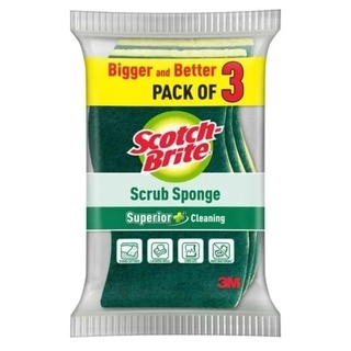 Scotch.Scrub Spong{2-In-1}3Pc