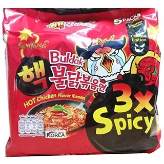Buldak 3x Spicy Hot Chicken Noodles 5Pc Pack