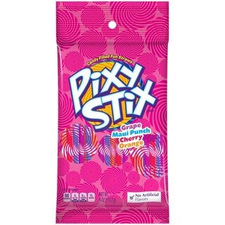 Pixy Stix Candy Straws Grape Maui Punch Cherry & Orange