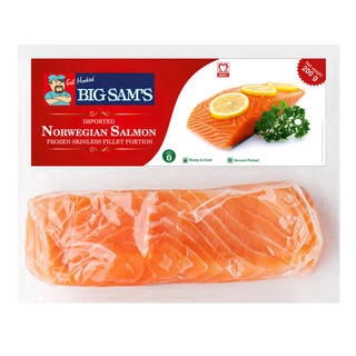 Norwegian Salmon Frozen Skinless Fillet Portions