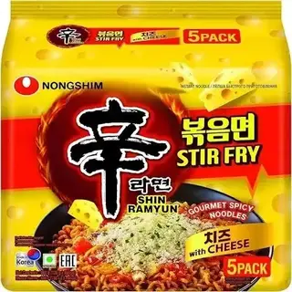 Stir Fry Cheese Shin Ramyun Spicy Noodles 5pc Pack