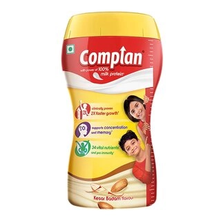 Kesar Badam Flavour Nutrition Drink Powder Jar