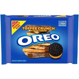 Oreo Toffee Crunch Flavor Creme Chocolate Sandwich Cookies