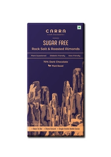Carra Sugar Free Rock Salt & Roasted Almonds 70% Dark Chocolate