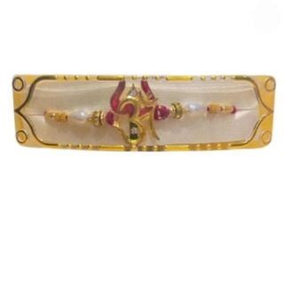 Om Red Trishul Bead Rakhi