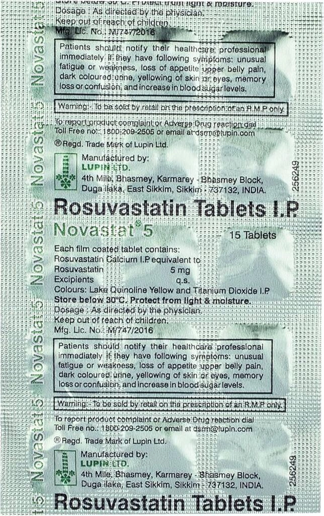 NOVASTAT 5MG TAB 15`S