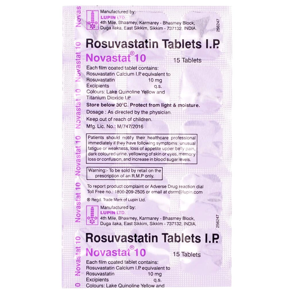 NOVASTAT 10MG TAB 15`S
