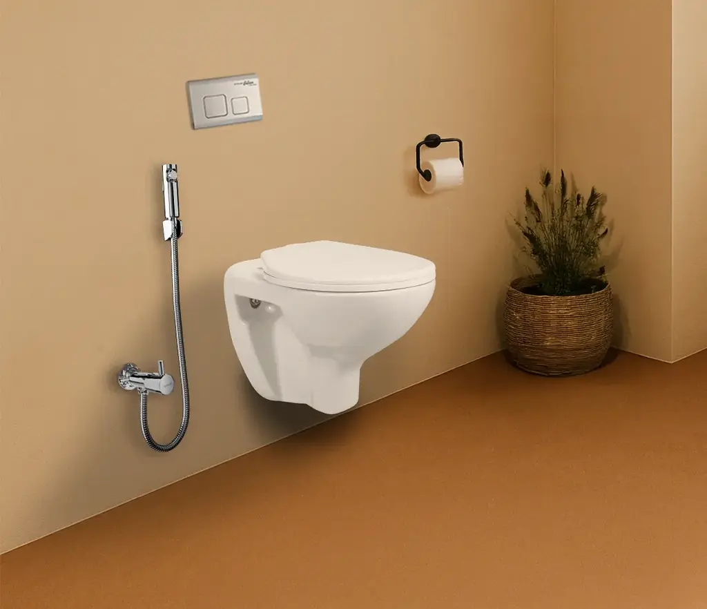 Hindware One-piece Wall Mounted Commode Flora